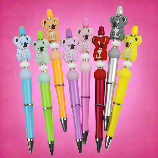 10PCS DIY Handmade Cartoon Koala Silicone Bead Pen