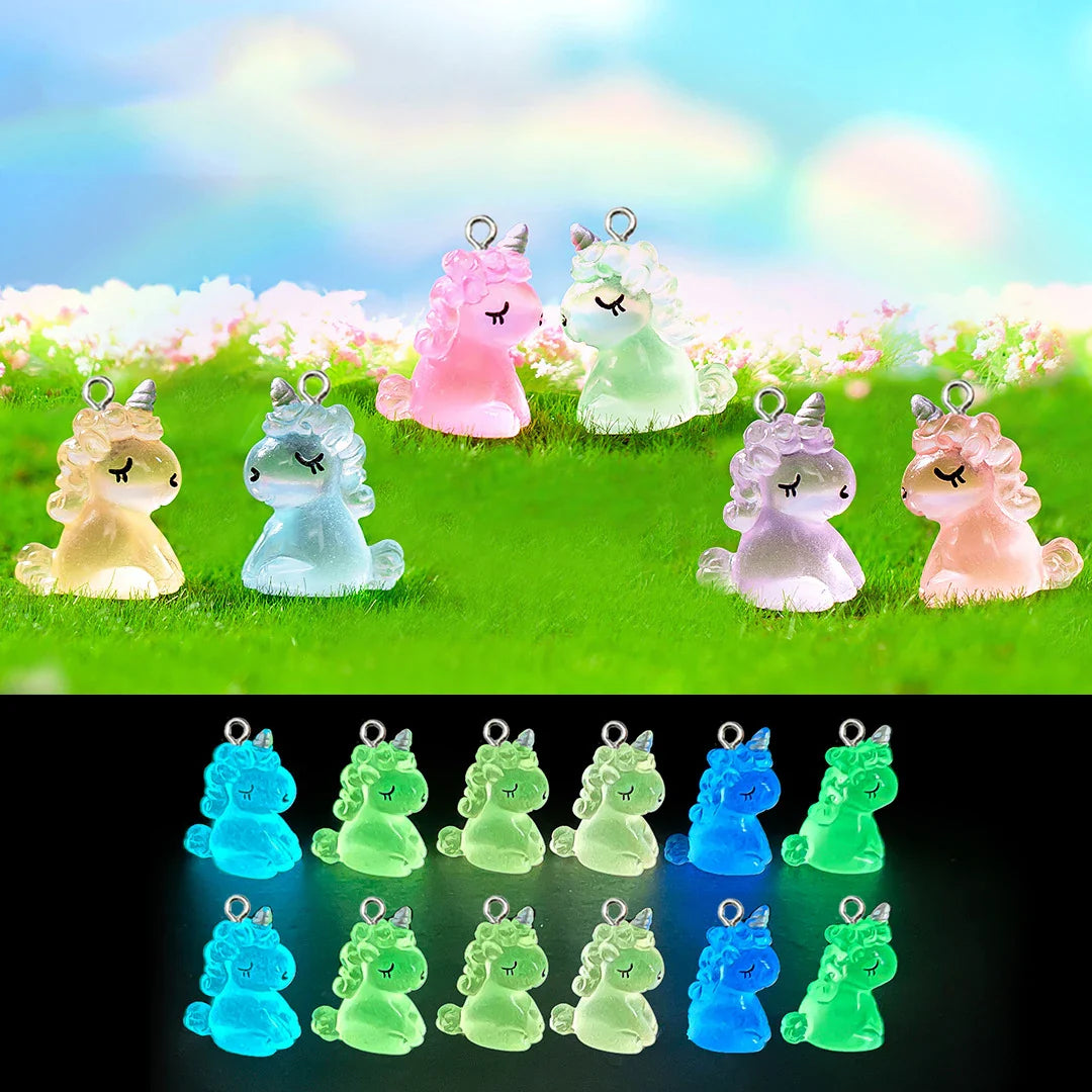 10Pcs Kawaii Cute Unicorn Charms