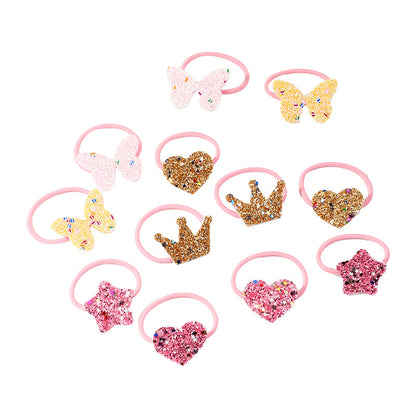 12-Pack Little Girl Sequins Hair Ties