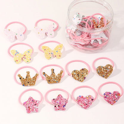 12-Pack Little Girl Sequins Hair Ties