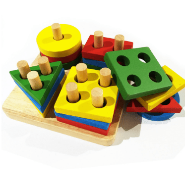 Wooden Geometric Shapes Educational Puzzle for Kids