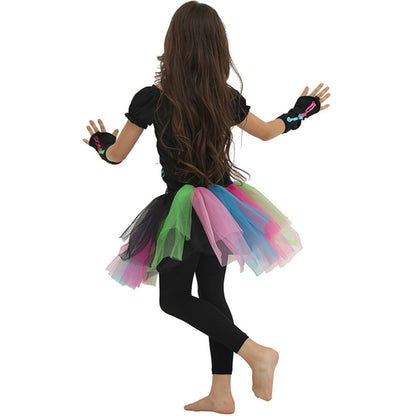 2 Pieces Set Girls Halloween Rainbow Print Dresses And Pants Wholesale 22062711