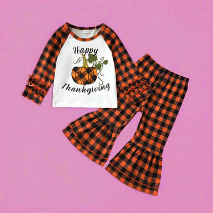 2 Pieces Set Baby Kid Girls Halloween Letters Color-blocking