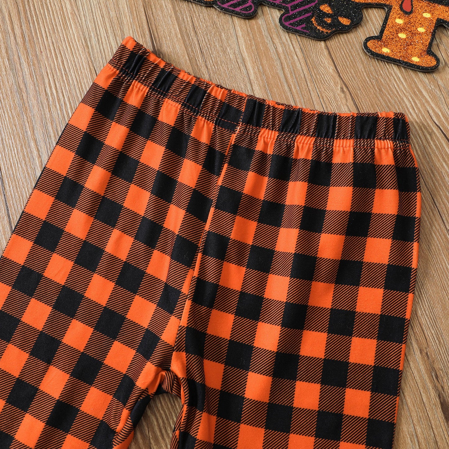 2 Pieces Set Baby Kid Girls Halloween Letters Color-blocking