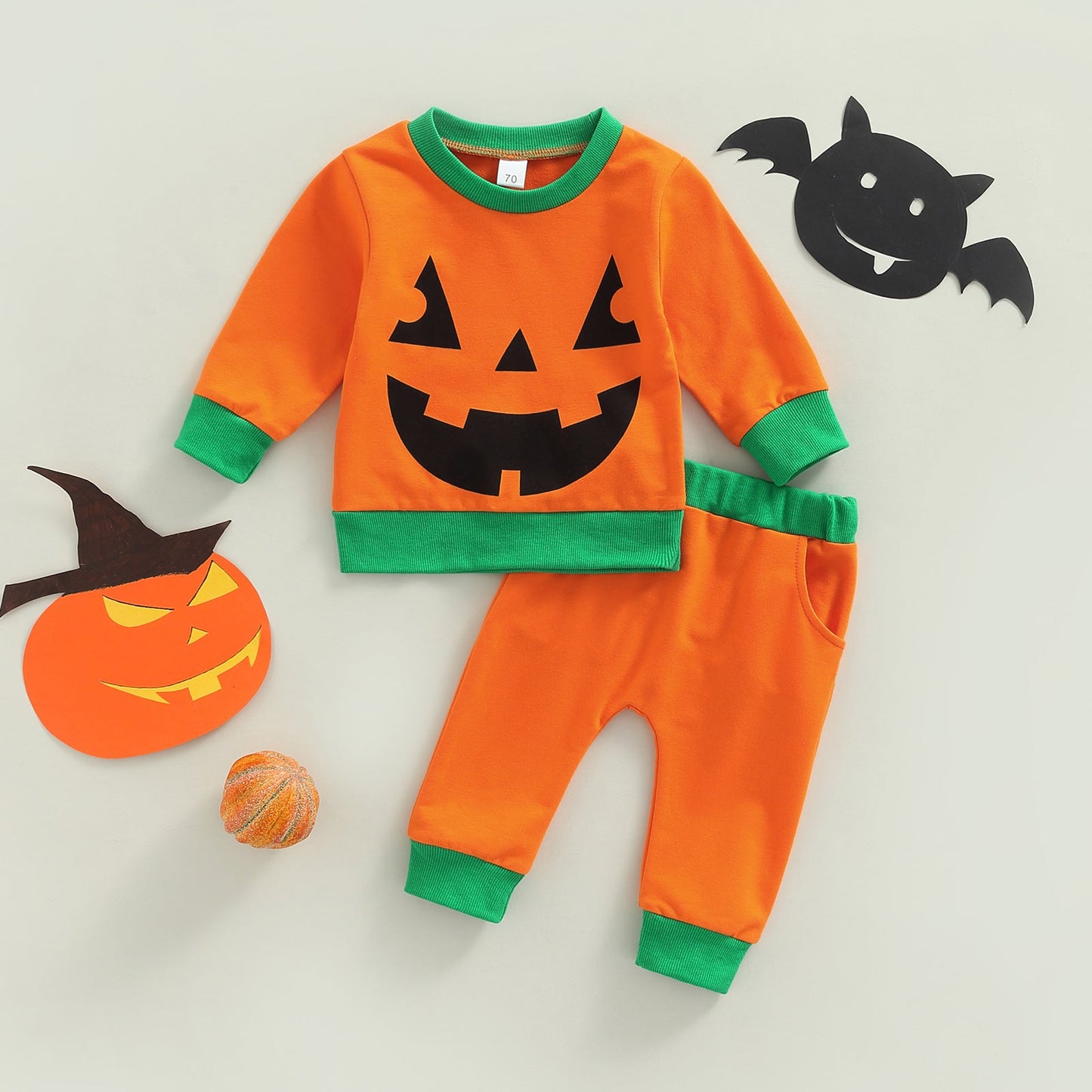 2 Pieces Set Baby Kid Unisex Halloween Tops And Pants