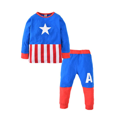 2 Pieces Set Baby Kid Boys Halloween Star Graphic Expression Tops And Pants Wholesale 220728506