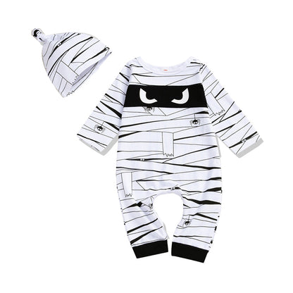 2 Pieces Set Baby Kid Boys Halloween Star Graphic Expression Tops And Pants Wholesale 220728506