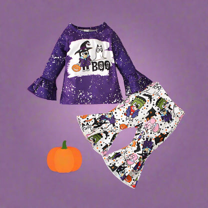 2 Pieces Set Baby Kid Halloween Tops And Polka dots Pants