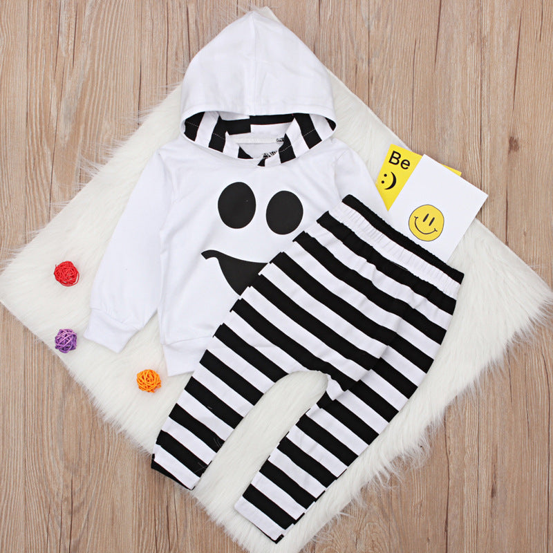 2 Pieces Set Baby Kid Halloween Tops And Striped Pants