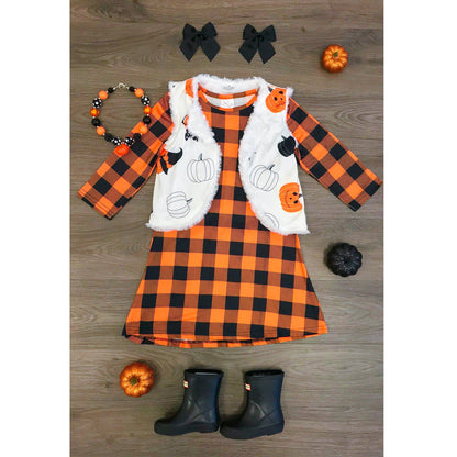 2 Pieces Set Baby Kid Girls Halloween Cartoon Dresses