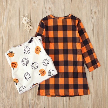 2 Pieces Set Baby Kid Girls Halloween Cartoon Dresses