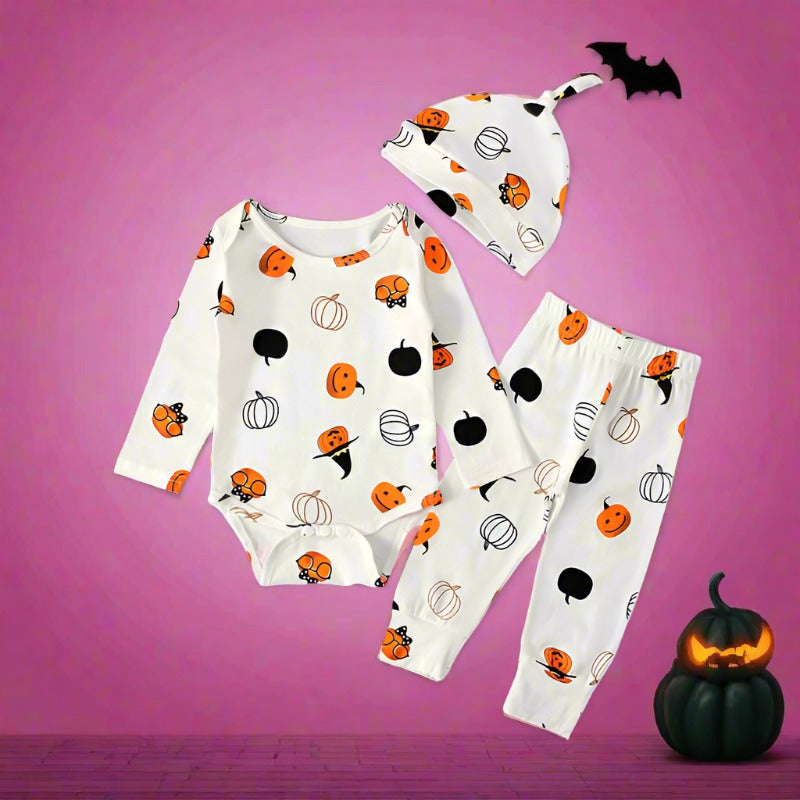 2 Pieces Set Baby Halloween Cartoon Rompers And Pants