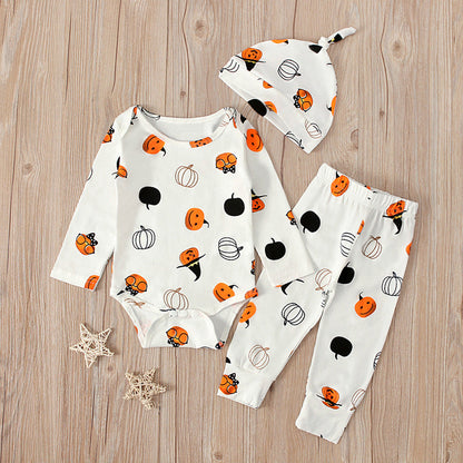 2 Pieces Set Baby Halloween Cartoon Rompers And Pants