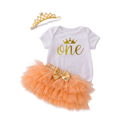 2 Pieces Set Baby Girls Tops Solid Color And Bow Skirts