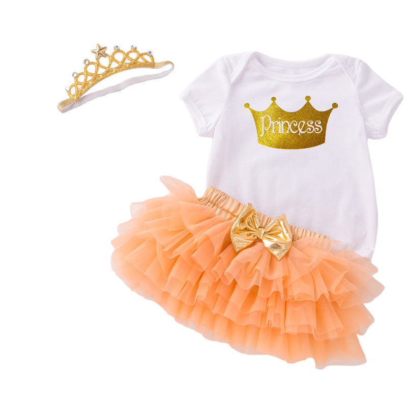 2 Pieces Set Baby Girls Tops Solid Color And Bow Skirts