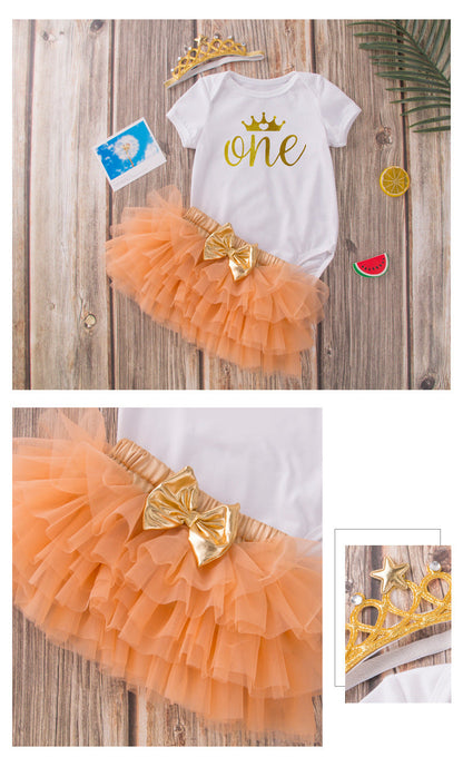 2 Pieces Set Baby Girls Tops Solid Color And Bow Skirts