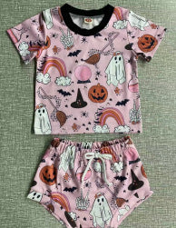 2 Pieces Set Baby Kid Halloween Rainbow T-Shirts