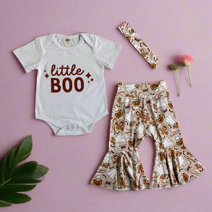 2 Pieces Set Baby Girls Letters Print Rompers Cartoon Pants