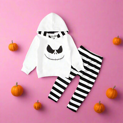 2 Pieces Set Baby Kid Halloween Hoodies Swearshirts And Striped Pants