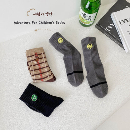 3 Pairs Unisex Striped Cartoon Accessories Socks