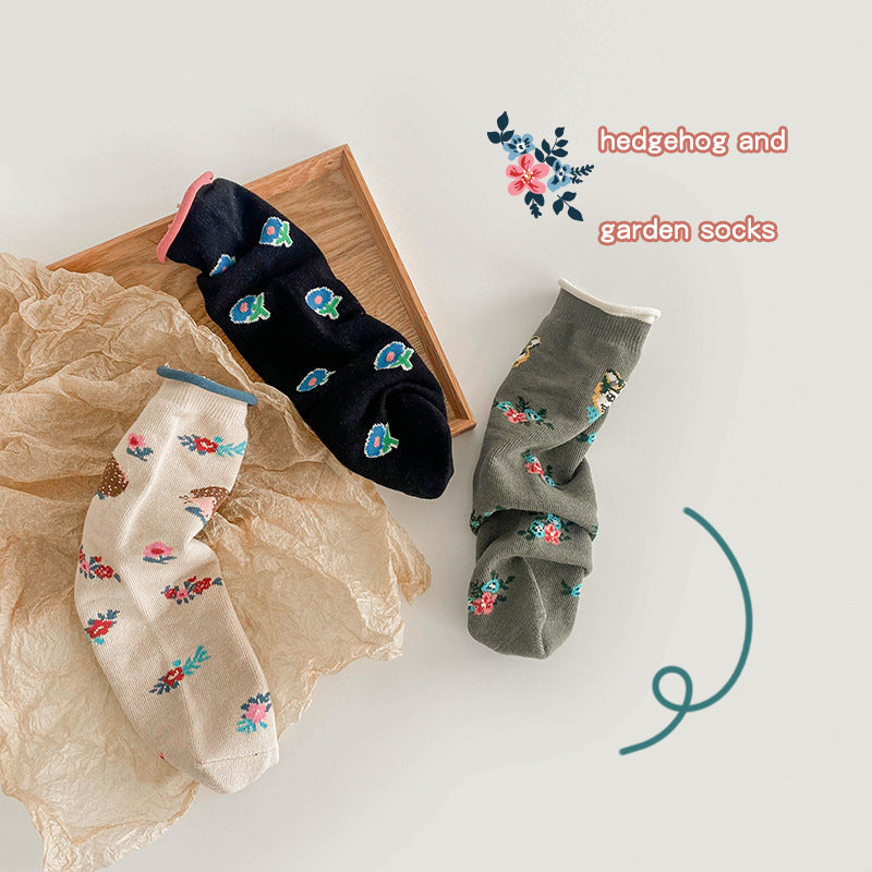 3 Pairs Girls Flower Accessories Socks Wholesale