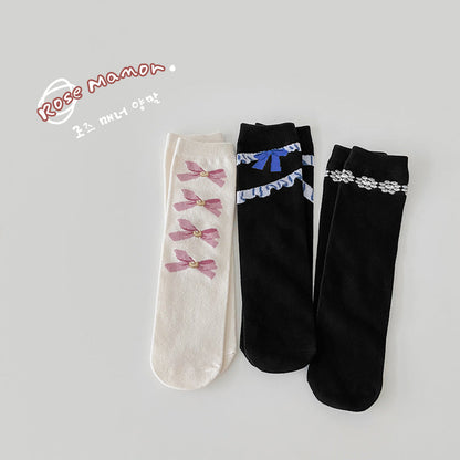 3 Pairs Girls Bow Accessories Socks Wholesale