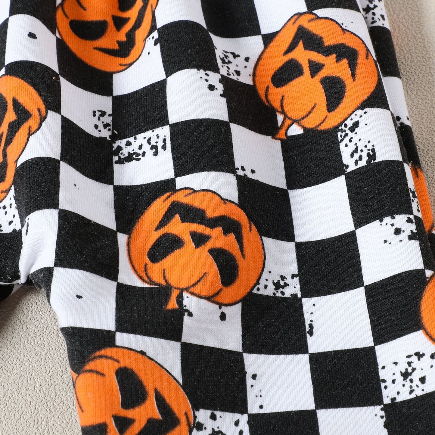 2 Pieces Set Baby Kid Girls Halloween Color-blocking Print Hoodies