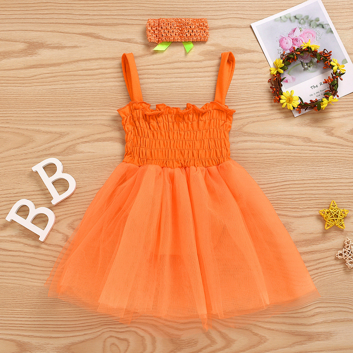 2 Pieces Set Baby Girls Bow Dresses And Headwear