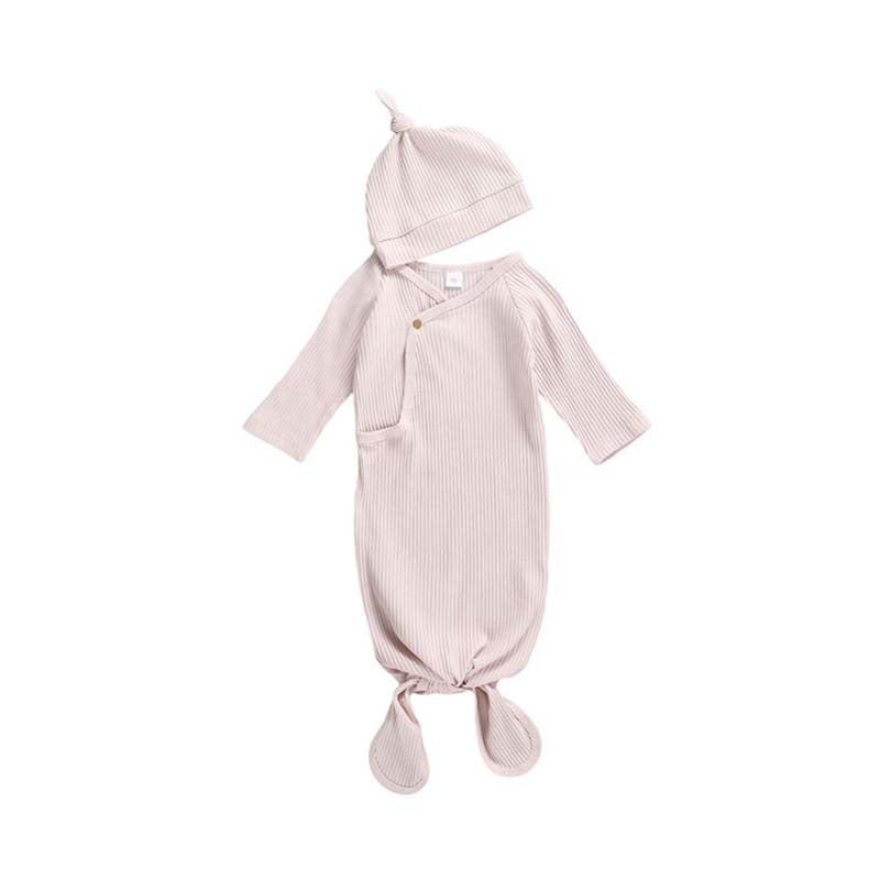 2 Pieces Baby Plain Ribbed Sleeping Bag With Hat Wholesale 23855333