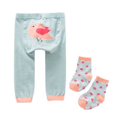 2 Pieces Lovely Baby Cartoon Pants & Socks