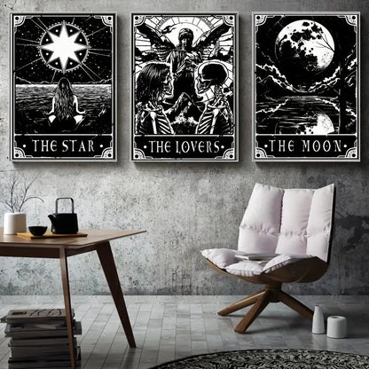 3 piece set A3 Dark Tarot Posters on Canvas