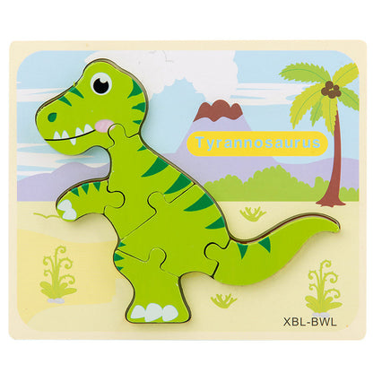 Wooden Dinosaur 3D Puzzle Jigsaw Set for Kids