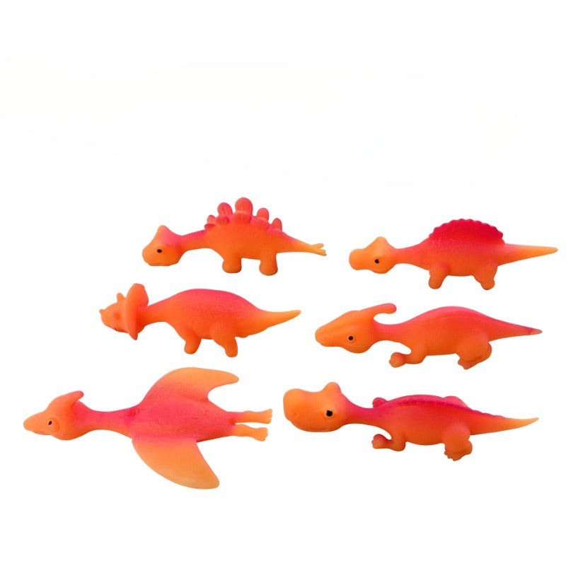 10PCS Ejection Dinosaur Fun Decompression TPR Toys