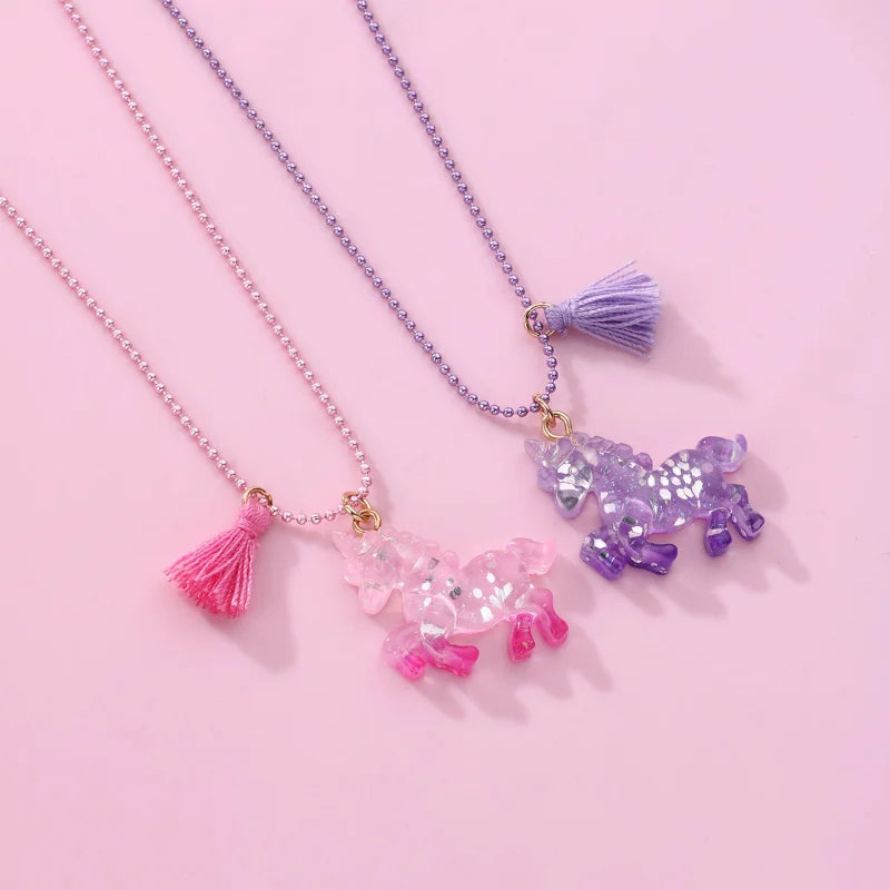 2Pcs/BFF Friendship Set Unicorn Necklace