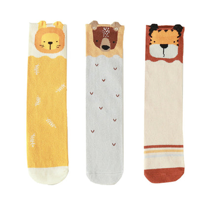 3 Pieces Baby Toddler Kid Knee High Cartoon Stockings Set