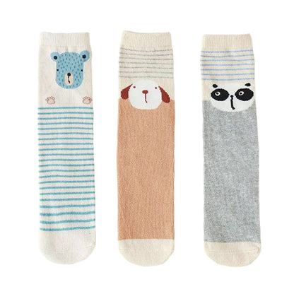 3 Pieces Baby Toddler Kid Knee High Cartoon Stockings Set