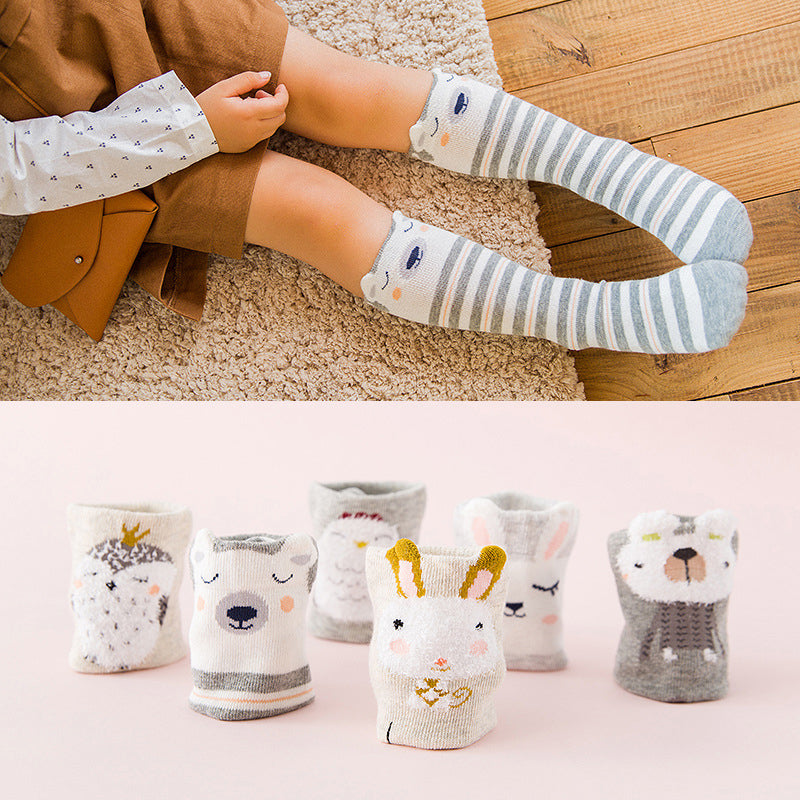 3 Pieces Baby Toddler Kid Knee High Cartoon Stockings Set