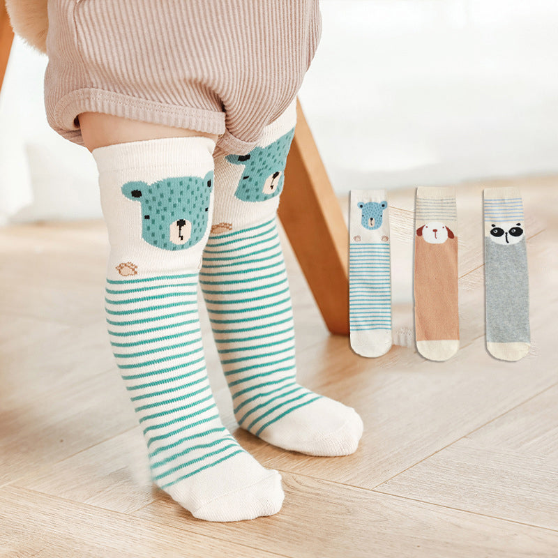 3 Pieces Baby Toddler Kid Knee High Cartoon Stockings Set