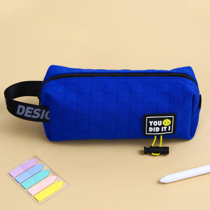 2024 Winter New Pencil Case Large Capacity Simple Solid Color Polyester Fiber Pencil Case