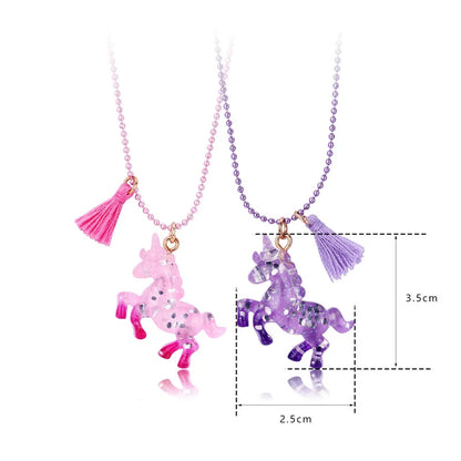 2Pcs/BFF Friendship Set Unicorn Necklace