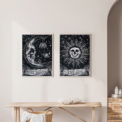 2 piece set Sun & Moon Posters on Canvas