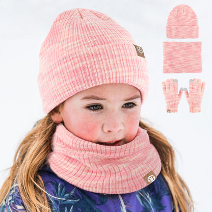 Wholesale Winter Children's Knitted Gloves Hat Scarf Alpaca Wool Warm Suit