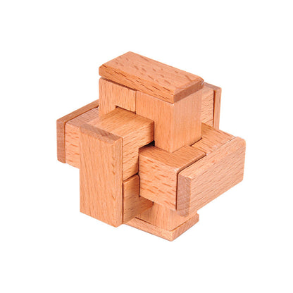 Wooden Brain Teaser Puzzle for Senior Intellectual Development