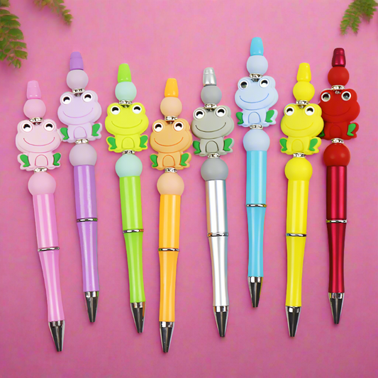 10PCS DIY Handmade Cartoon Frog Silicone Bead Pen