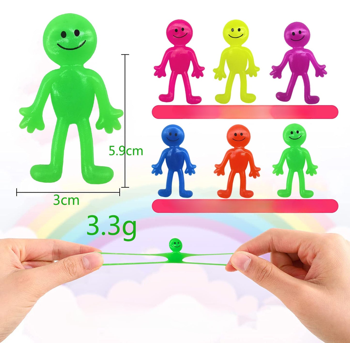 10Pcs TPR Expression Villain Pinch Smiling Face Doll Elastic Stretch