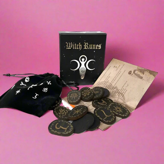 14pc Rune Set - Wood Engraved Runes