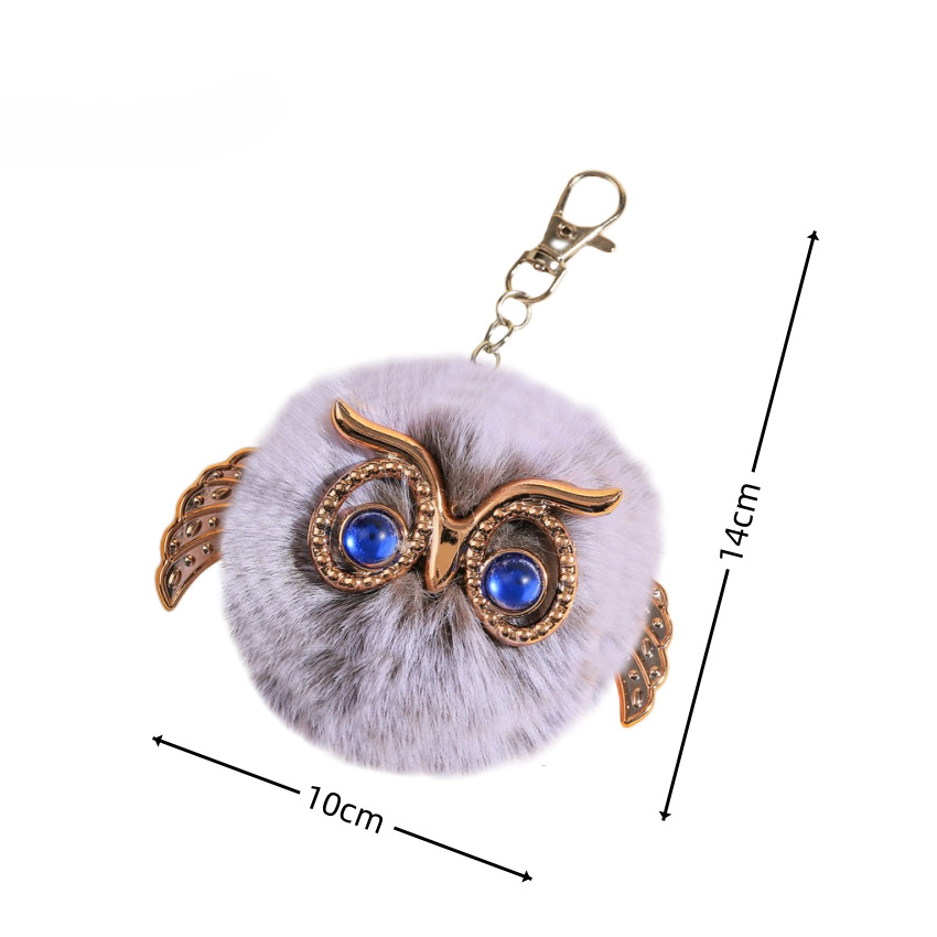 Zinc Alloy Cute Plush Owl Keychain