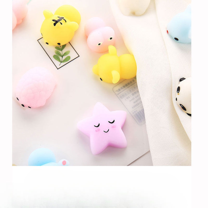 10 Pieces Small Animal Soft Rubber Decompression Creative Toy