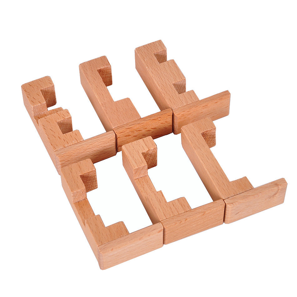 Wooden Brain Teaser Puzzle for Senior Intellectual Development