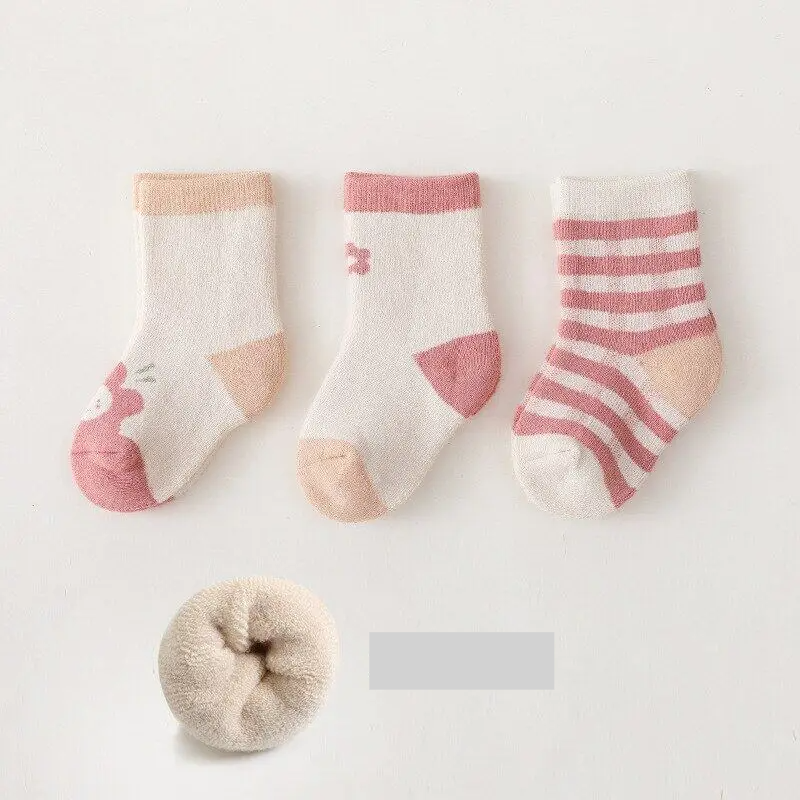 3 Pairs/Set Thick Warm Baby Socks in Autumn/Winter